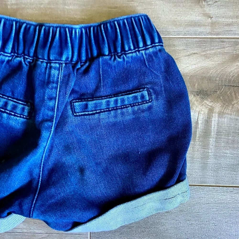OshKosh Sailor Button Front Stretch Denim Shorts with Cuffed Hem